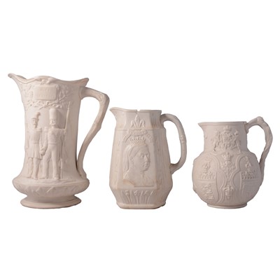 Lot 139 - Three commemorative jugs