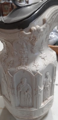 Lot 42 - Six relief-moulded jugs