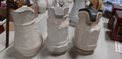 Lot 42 - Six relief-moulded jugs