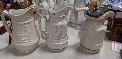Lot 42 - Six relief-moulded jugs