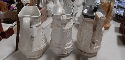 Lot 42 - Six relief-moulded jugs