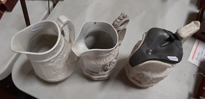 Lot 42 - Six relief-moulded jugs