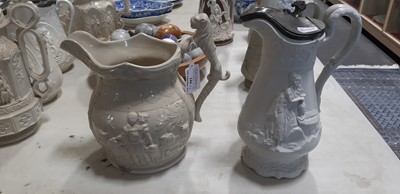 Lot 43 - Six relief-moulded jugs