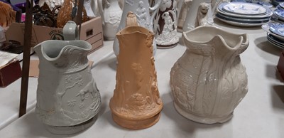 Lot 43 - Six relief-moulded jugs