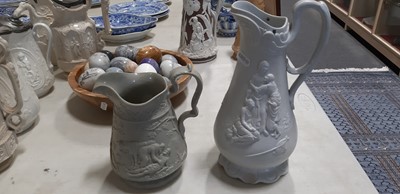 Lot 43 - Six relief-moulded jugs