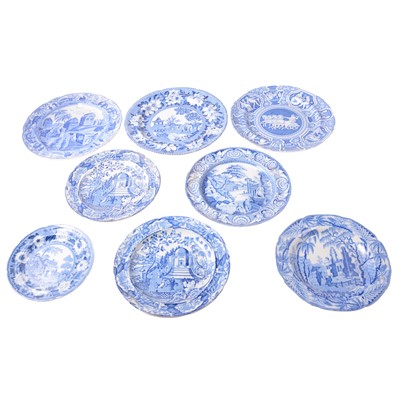 Lot 148 - Eight blue and white transferware plates