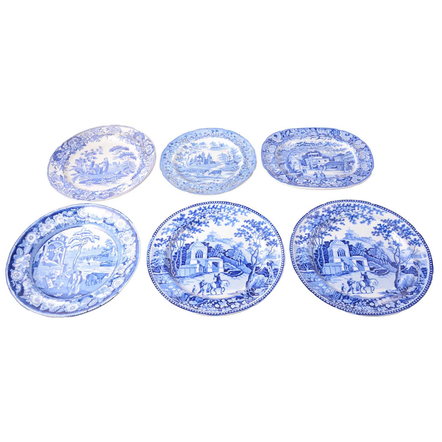 Lot 48 - Six items of blue and white transferware