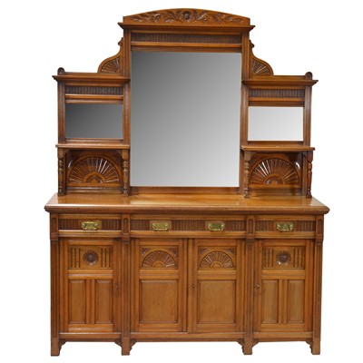 Lot 481 - Victorian walnut mirror back sideboard