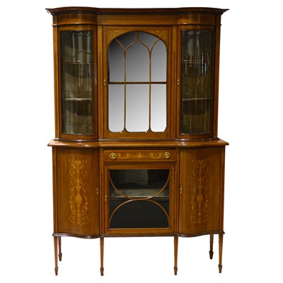 Lot 477 - Victorian inlaid mahogany china cabinet