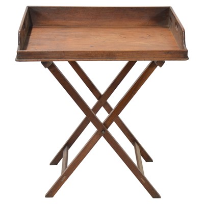 Lot 432 - Georgian mahogany butlers tray and folding stand