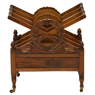 Lot 518 - Victorian rosewood canterbury paper rack