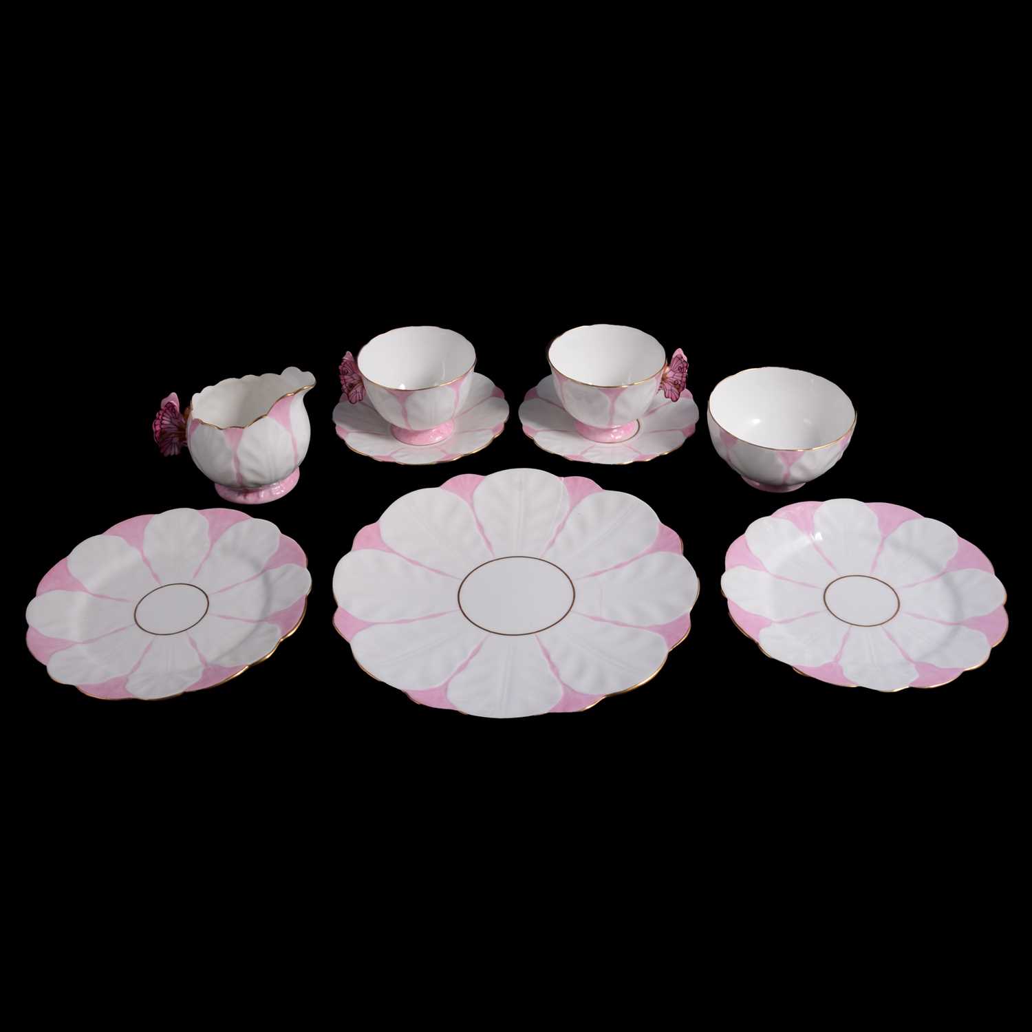 Lot 12 - Aynsley Art Deco part tea service - Butterfly design