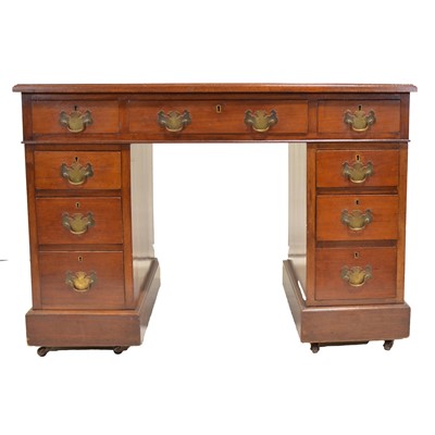 Lot 421 - Mahogany twin pedestal desk