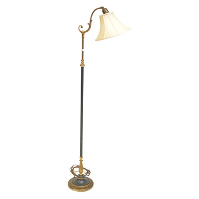 Lot 434 - Gilt and patinated floor-standing reading lamp