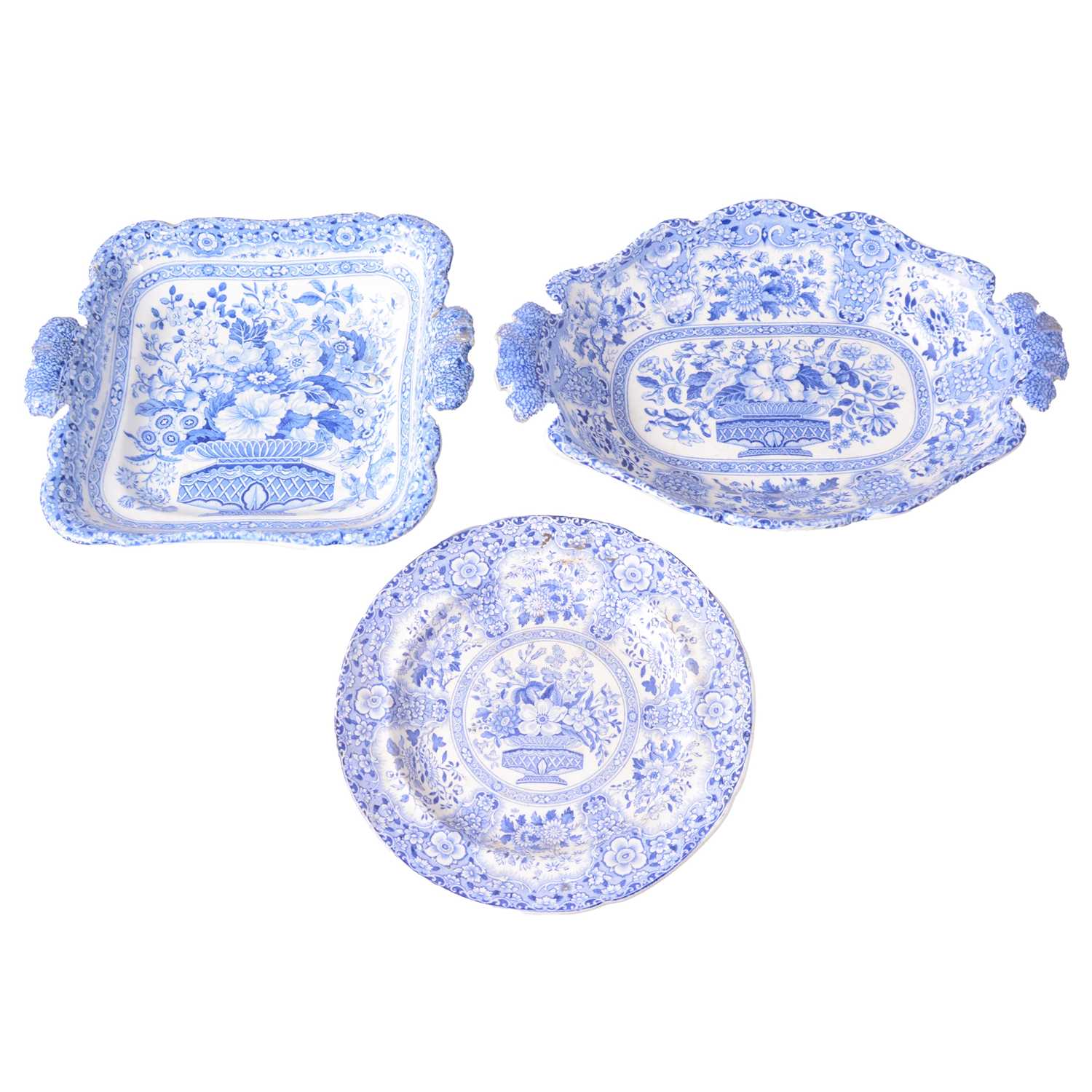 Lot 45 - Three items of 'Semi Nankeen China' blue and white transferware