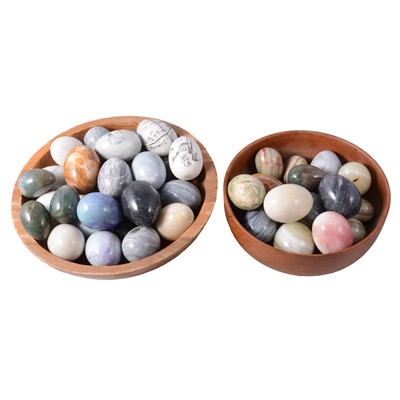 Lot 183 - Collection of carved marble and hardstone eggs