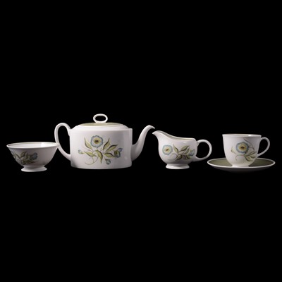 Lot 160 - Susie Cooper bone china tea set, Katina pattern.