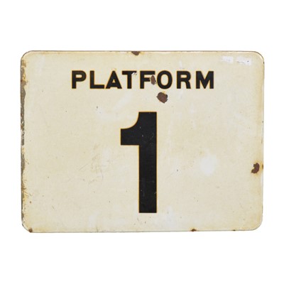 Lot 239A - British Rail: PLATFORM 1, an enamelled sign