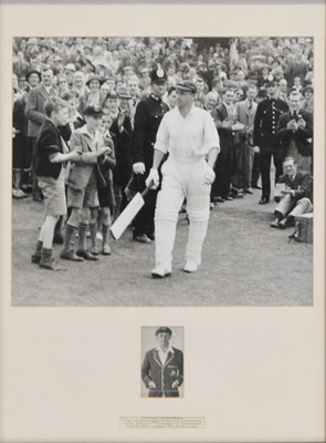 Lot 335 - Cricket: signed publicity card by Sir Donald Bradman