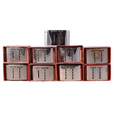 Lot 212 - Nine chrome bank/building society savings boxes - Midlands/ North West