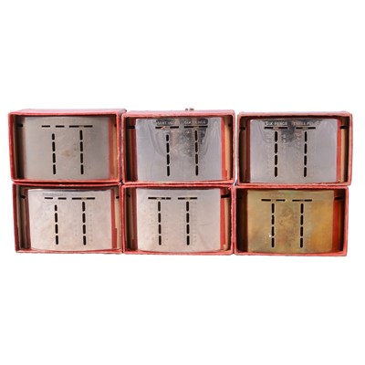 Lot 210 - Six chrome bank/building society savings boxes - South/ South East