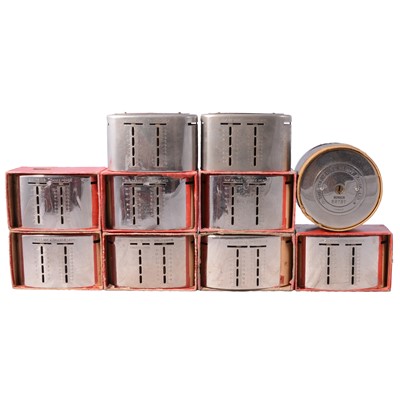 Lot 209 - Ten chrome bank/ building society savings boxes - North and North East