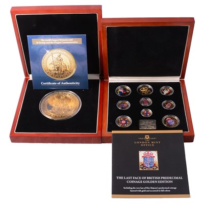 Lot 288 - Four London Mint commemorative coin sets, and a super crown size coin.