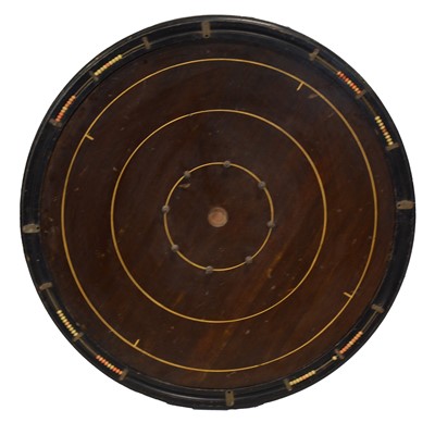 Lot 430 - Large early 20th century Crokinole board, by F H Ayres