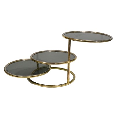 Lot 361 - Gilt metal and glass metamorphic occasional table, after a design by Milo Baughman