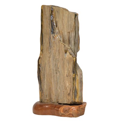 Lot 87 - Large Indonesian fossilised tree fragment, on hardwood base
