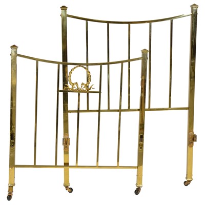 Lot 441 - Two pairs of Victorian brass single beds