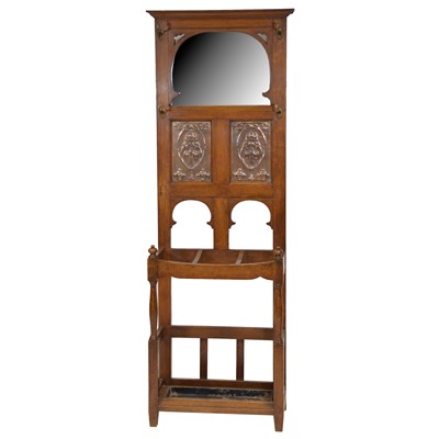 Lot 485 - Victorian oak hallstand