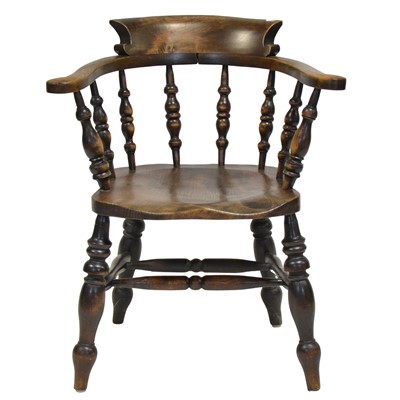 Lot 494 - Victorian elm and beech club chair