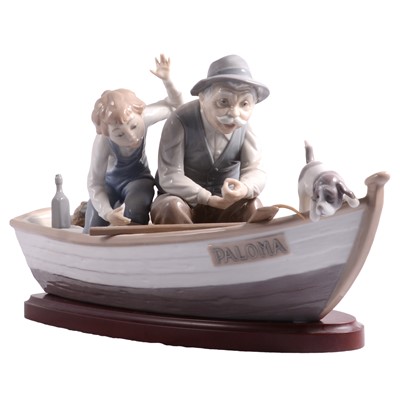 Lot 29 - Lladro porcelain group, Fishing with gramps