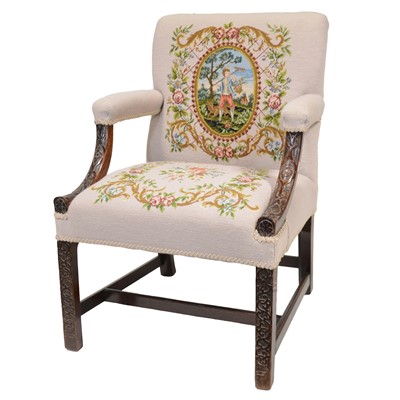 Lot 329 - Georgian mahogany Gainsborough style chair