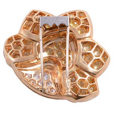 Lot 217 - Rene Boivin - a signed suite of 18 carat yellow gold natural yellow sapphire and diamond jewellery.