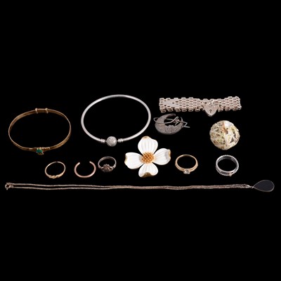 Lot 453 - Silver and costume jewellery, perfume bottle.