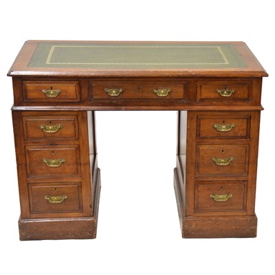 Lot 504 - Victorian walnut twin pedestal desk