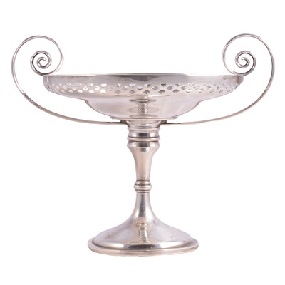 Lot 327 - Asprey - a silver twin-handled pedestal bonbon dish, Charles & George Asprey, London 1909.