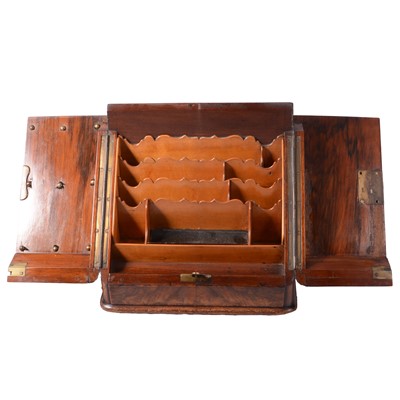 Lot 168 - Victorian figured walnut correspondence box