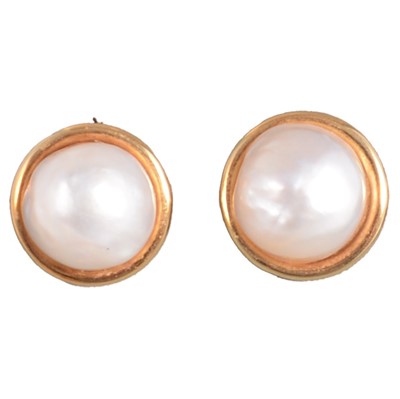 Lot 328 - A pair of baroque pearl earrings.