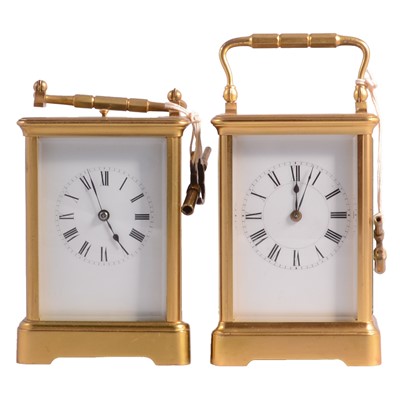 Lot 316 - French quarter repeating carriage clock and another striking carriage clock by H Jacot