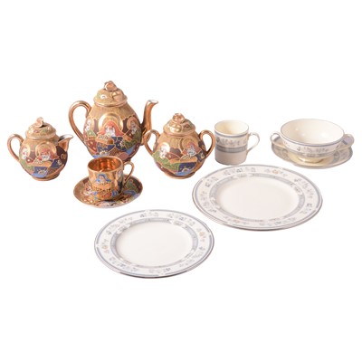 Lot 104 - Minton 'Penrose' pattern part dinner and coffee service, eight place settings