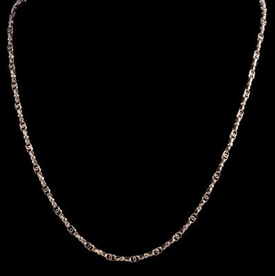 Lot 297A - A Victorian unmarked yellow metal fancy link chain.