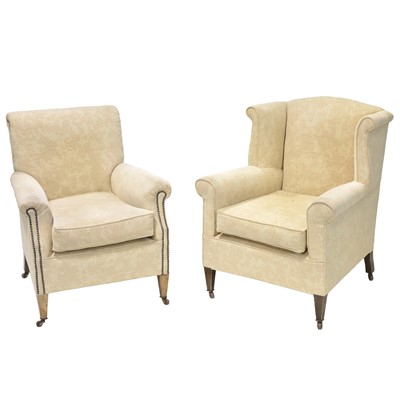 Lot 500 - Matched pair of Edwardian armchairs