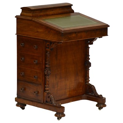 Lot 363 - Victorian walnut davenport desk