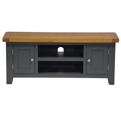 Lot 365 - Modern light oak and painted media stand
