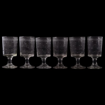 Lot 81 - Set of six Victorian glass rummers