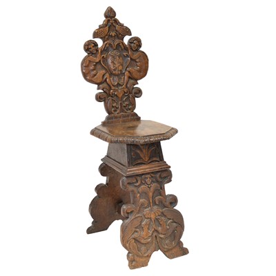 Lot 319 - Italian walnut sgabello chair