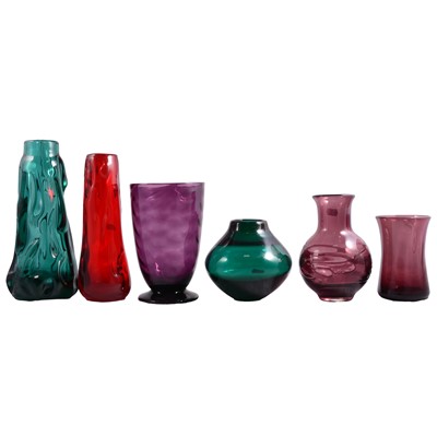 Lot 20 - Six pieces of Whitefriars mid-century glass